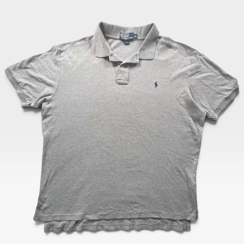 Polo Ralph Lauren Mens XL Heather Gray Short Sleeve Pony Logo Polo Shirt